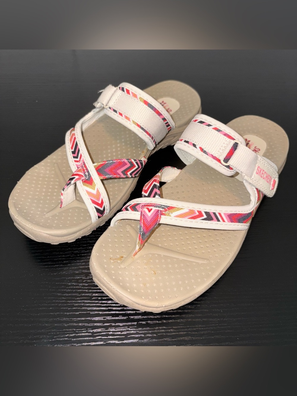 Skechers Outdoor Lifestyle Sport Sandals Women Size 7 Natural Multicolor Comfort
